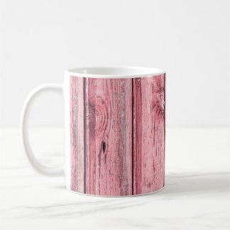Red paint wooden desks texture. aged, home decor,  coffee mug