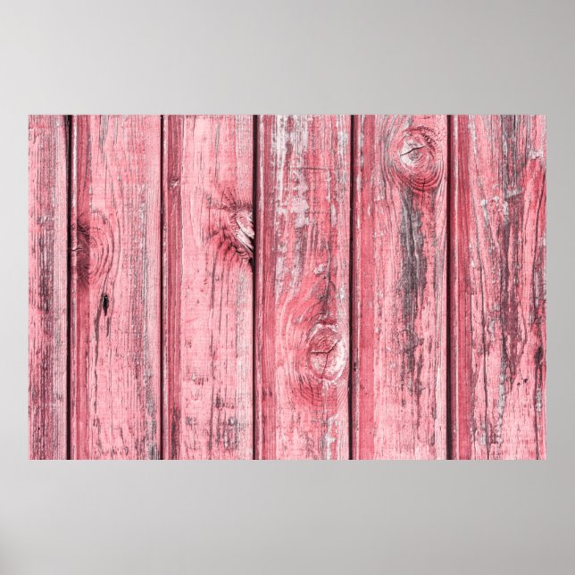 Red paint wooden desks texture. aged, home decor,  poster (Front)