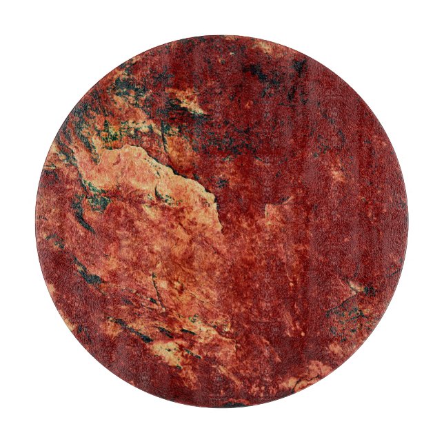Red Painted Rock Cutting Board (Front)