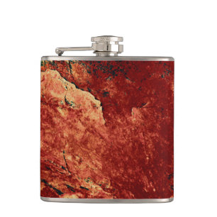 Red Painted Rock Hip Flask