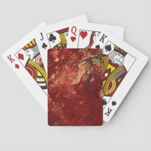 Red Painted Rock Playing Cards