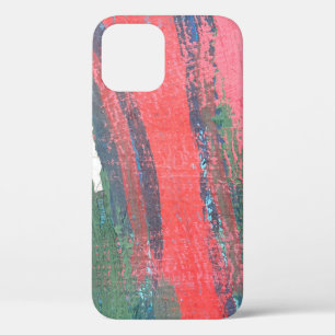 Red painting hand drawn backgroundabstract,abstrac iPhone 12 case