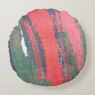 Red painting hand drawn backgroundabstract,abstrac round pillow