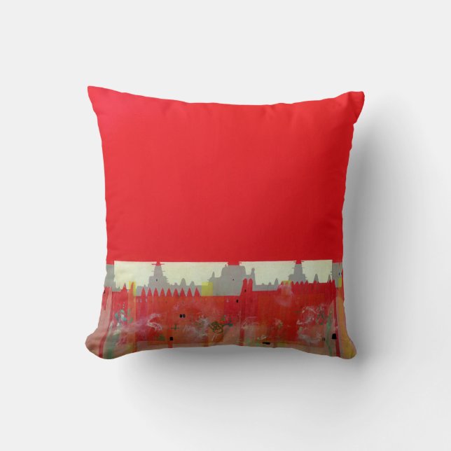 Red Painting Throw Pillow (Front)