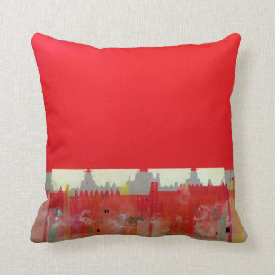Red Painting Throw Pillow