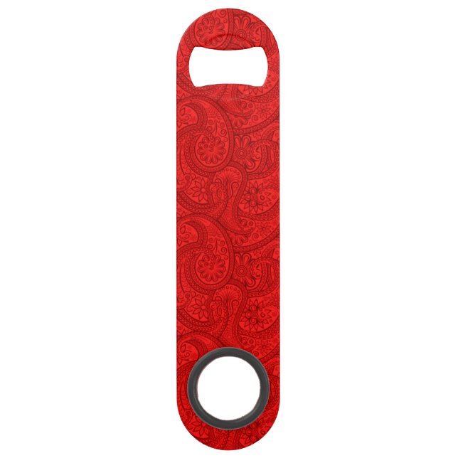 Red Paisley Bar Key (Front)
