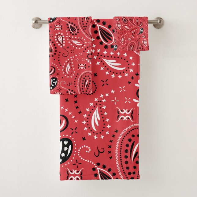 red paisley bath towel set (Insitu)