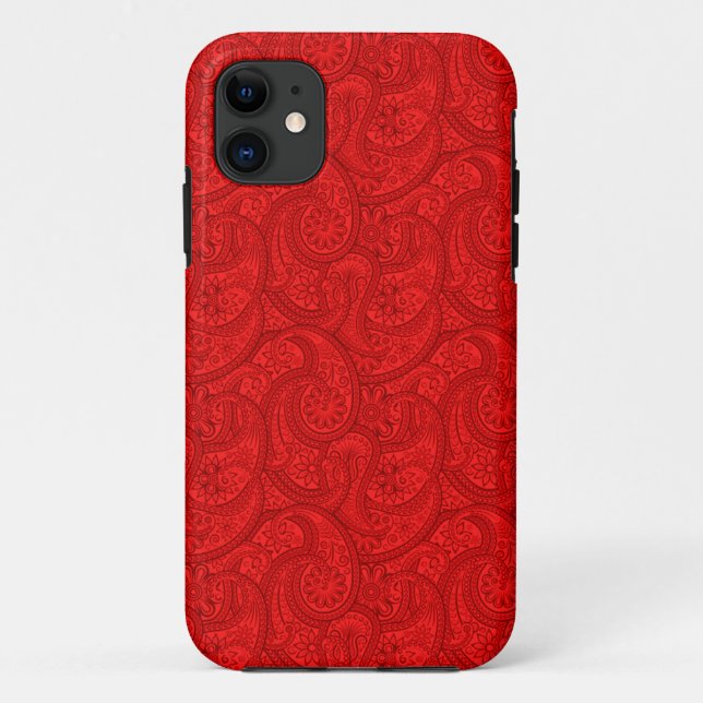 Red Paisley Case-Mate iPhone Case (Back)