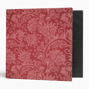 Red Paisley Damask Designer Floral Vintage Classic Binder
