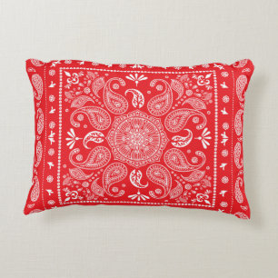 Red Paisley Design-1 accent pillow