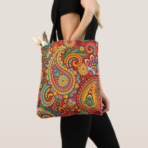 Red Paisley Design Tote