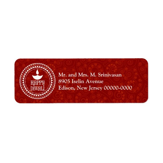 Red Paisley Diwali Return Address Return Address Label