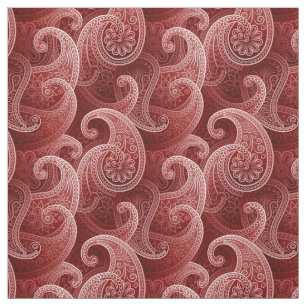 Red Paisley Exotic Pattern Fabric