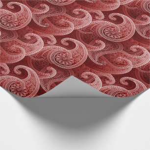 Red Paisley Exotic Pattern Wrapping Paper
