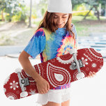 Red Paisley Floral Custom Personalized Name Skateboard<br><div class="desc">Red Paisley Floral Custom Personalized Name Skateboard features your personalized name in modern white typography on red and white paisley pattern background. Personalize by editing the text in the text box provided. Give a custom made gift, personalized skateboard to your favourite skateboarder for Christmas, birthday or your BFF. Designed by...</div>