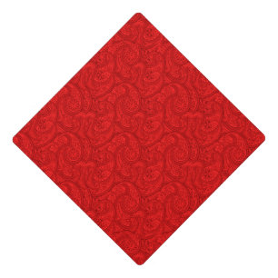 Red Paisley Graduation Cap Topper