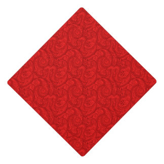 Red Paisley Graduation Cap Topper