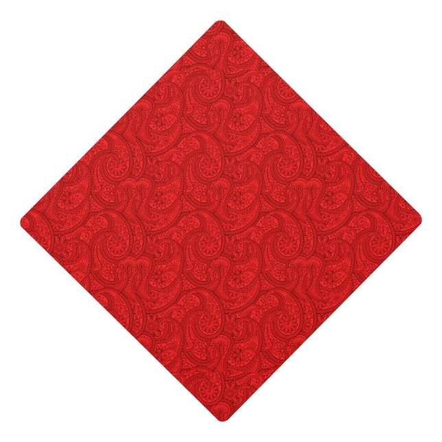 Red Paisley Graduation Cap Topper (Front)
