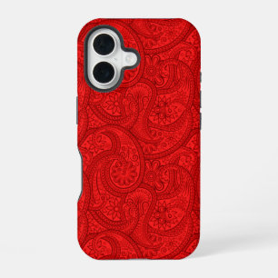 Red Paisley iPhone 16 Case