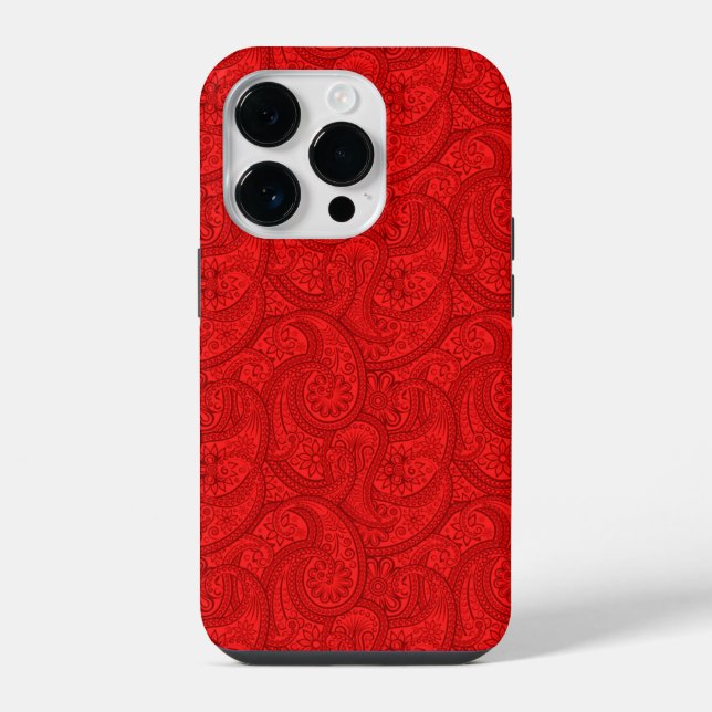 Red Paisley iPhone Case (Back)