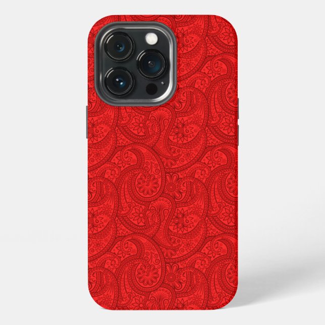 Red Paisley iPhone Case (Back)