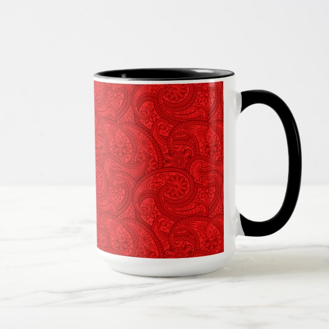 Red Paisley Mug (Right)