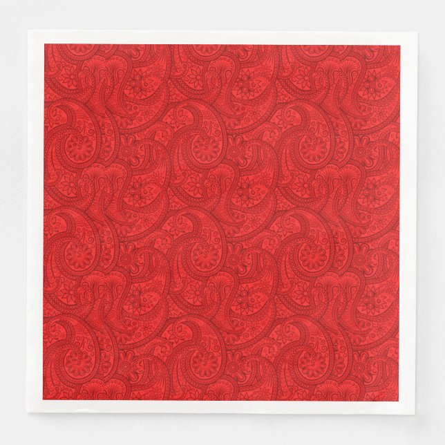 Red Paisley Napkin (Front)