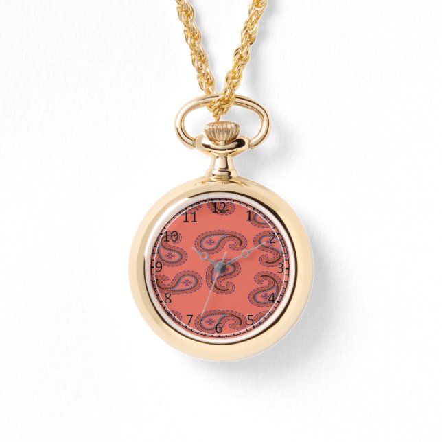 red paisley pattern watch (Front)