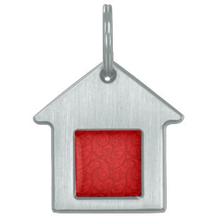 Red Paisley Pet Name Tag