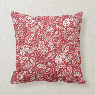 "Red Paisley Throw Pillow" Pillow