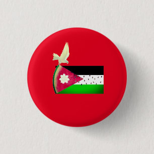 Red Palestine Support Watermelon Designs 1 Inch Round Button