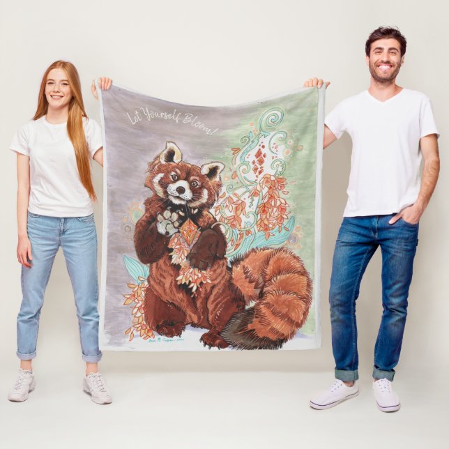 Red Panada Crystalline Vibes Art  Fleece Blanket (In Situ)