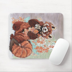 Red Panada Crystalline Vibes Art Mouse Pad
