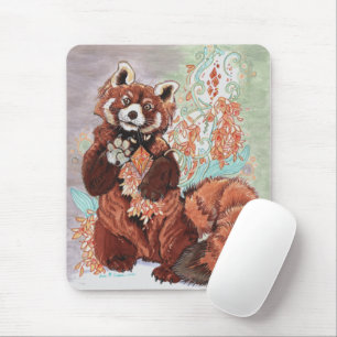 Red Panada Crystalline Vibes Art Mouse Pad