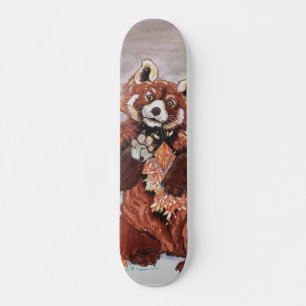Red Panada Crystalline Vibes Art Skateboard