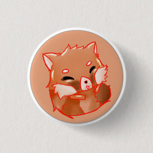 red panda 1 inch round button