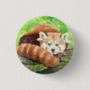 Red panda 1 inch round button