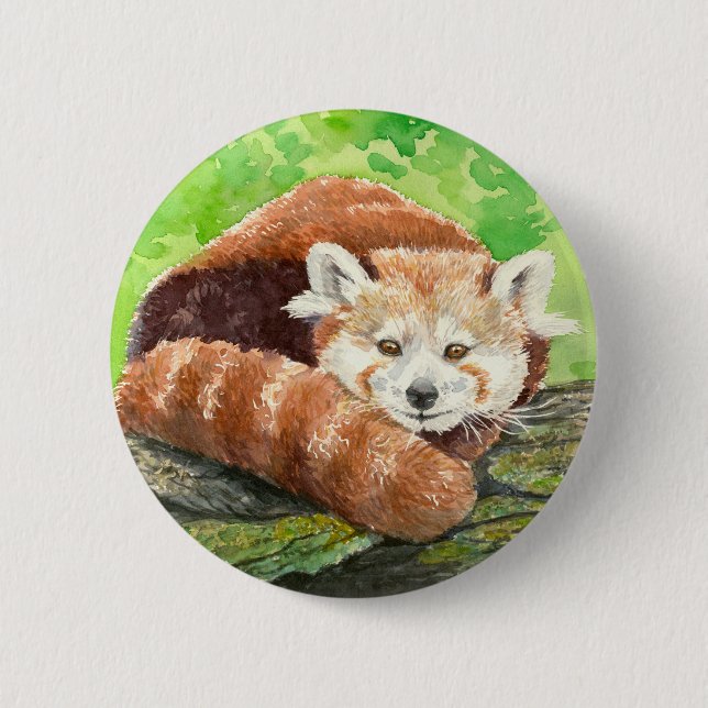 Red panda 2 inch round button (Front)