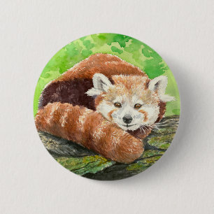 Red panda 2 inch round button