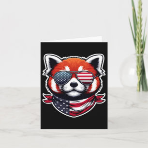 Red Panda 4th Of July American Independence Day Pa Card