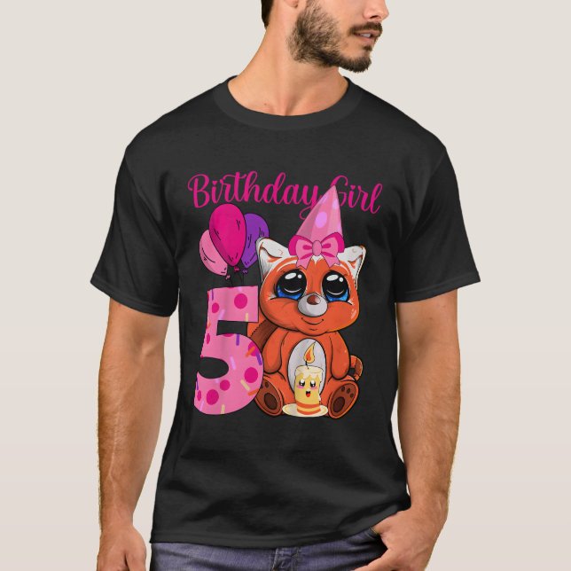 Red Panda 5Th I'M 5 T-Shirt (Front)