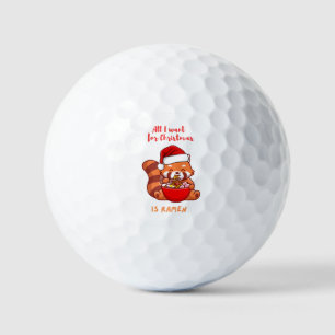 Red panda: All I want for Christmas is Ramen Golf Balls