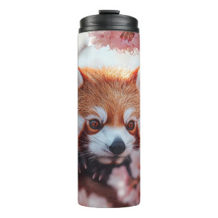 Red Panda Among Cherry Blossoms  Thermal Tumbler