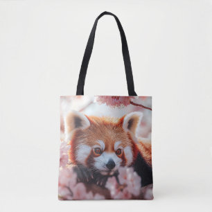 Red Panda Among Cherry Blossoms  Tote Bag