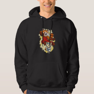 Red Panda and Hamster Fighting Karate Hoodie