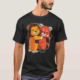 Red Panda And Lion Cute Animals For Women Animal H T-Shirt