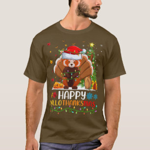Red Panda Animal Lover Funny Happy Red Panda Hello T-Shirt