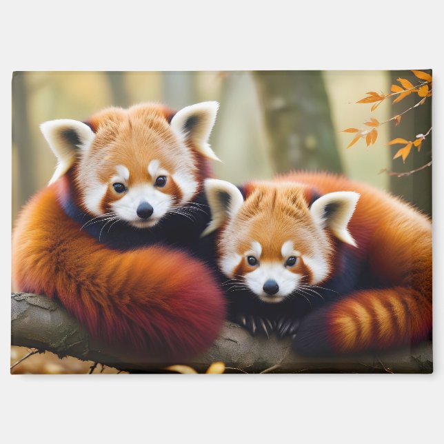 Red Panda Animal Nature Wildlife Affection Caring Magnet (Front)