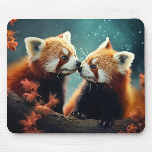 Red Panda Animal Wildlife Wilderness Colourful Art Mouse Pad (Front)