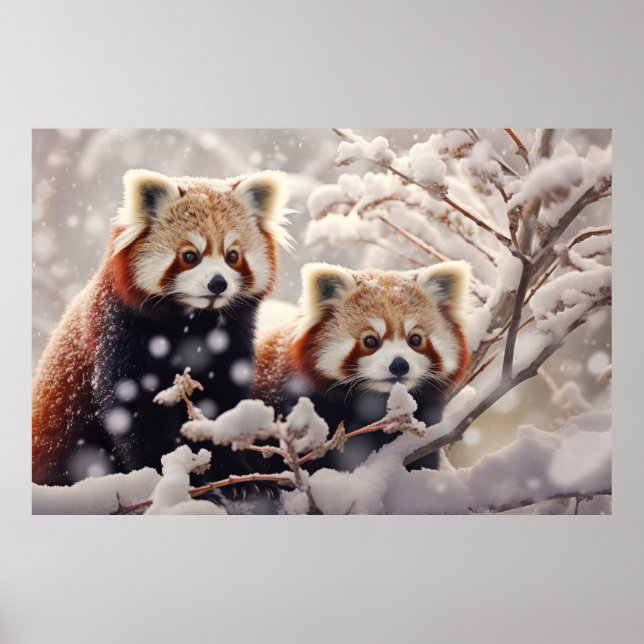 Red Panda Animal Wildlife Wilderness Colourful Art Poster (Front)